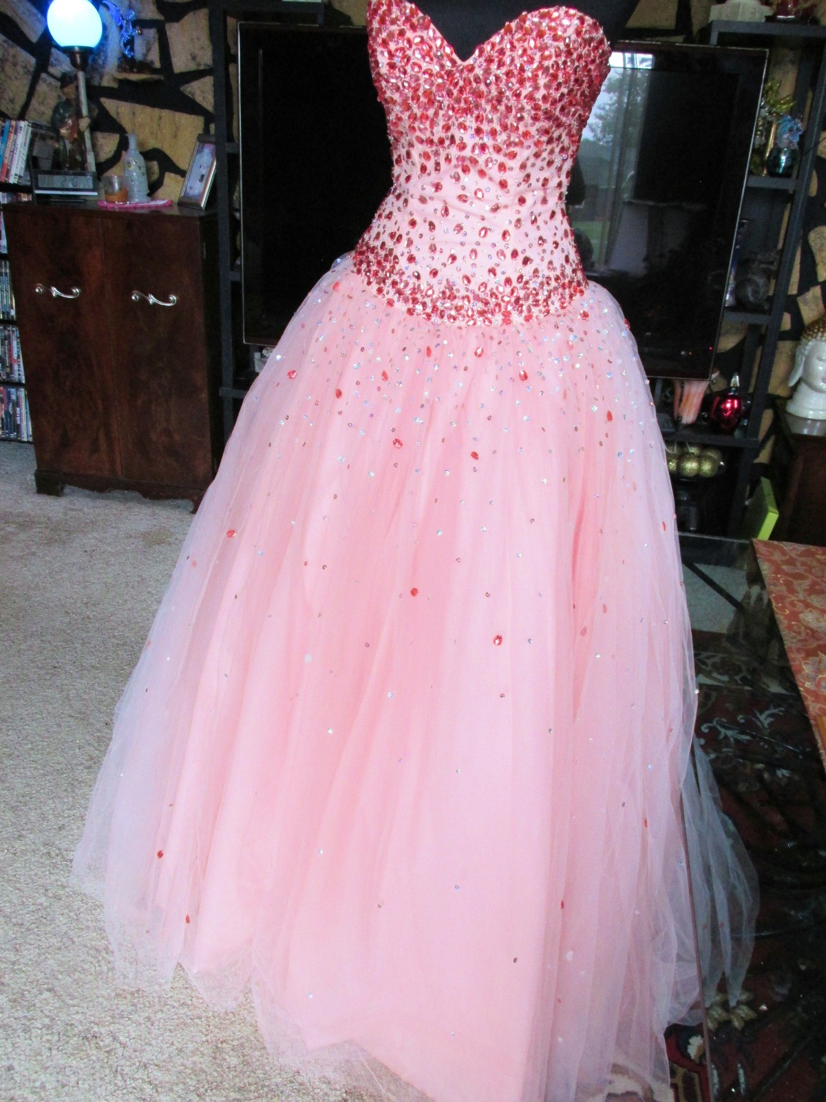 Vtg MORI LEE by Marilyn Gardner Peach Gown Dress Quinceañera Prom SZ 2