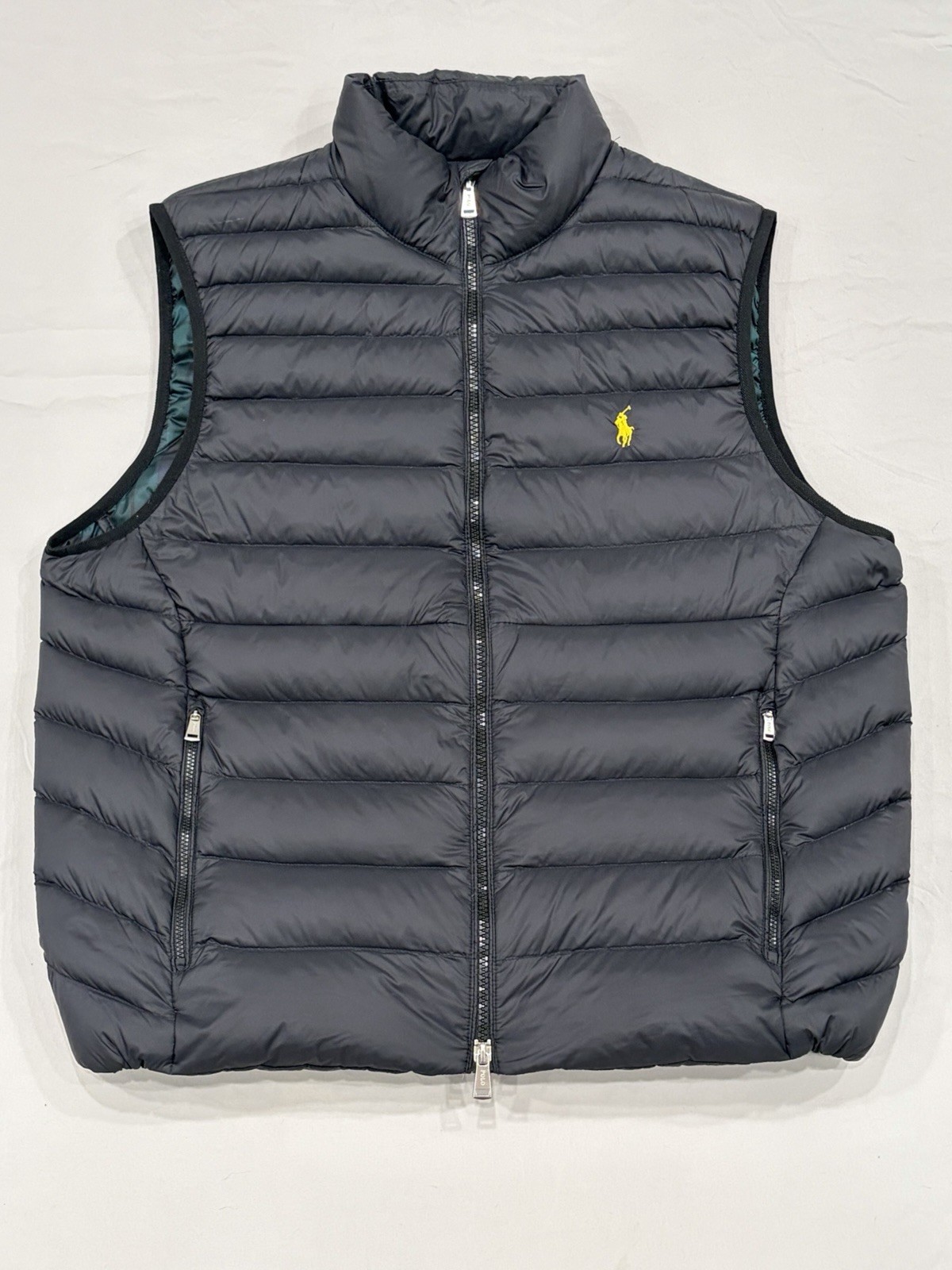 Polo Ralph Lauren Black Performance Down Zip Puffer Vest Size Large