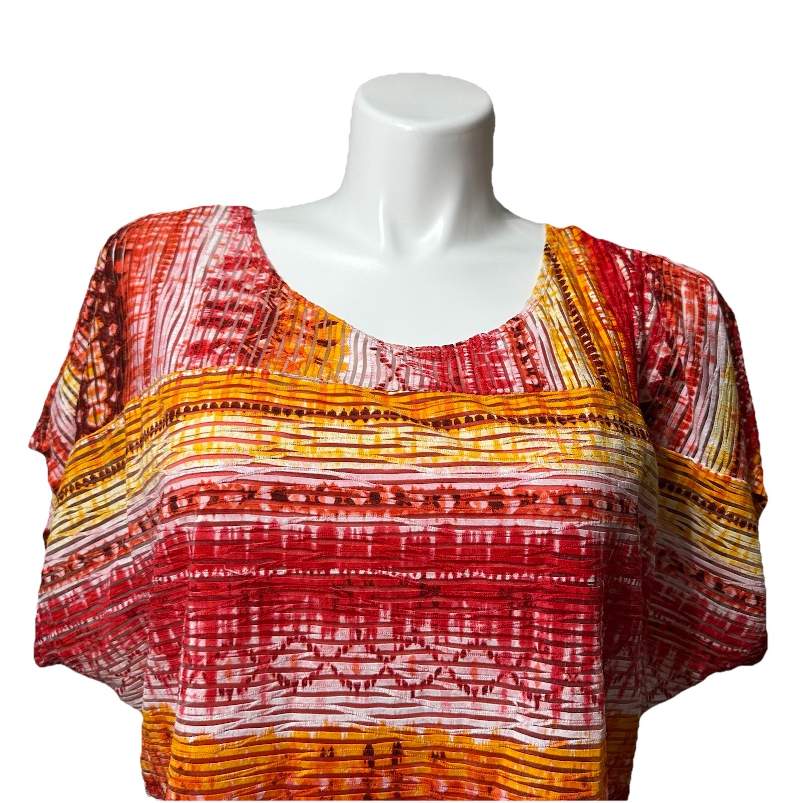 Kim Rogers Women’s XL Shirt Multicolor Short Sleeve Trendy Stylish Top