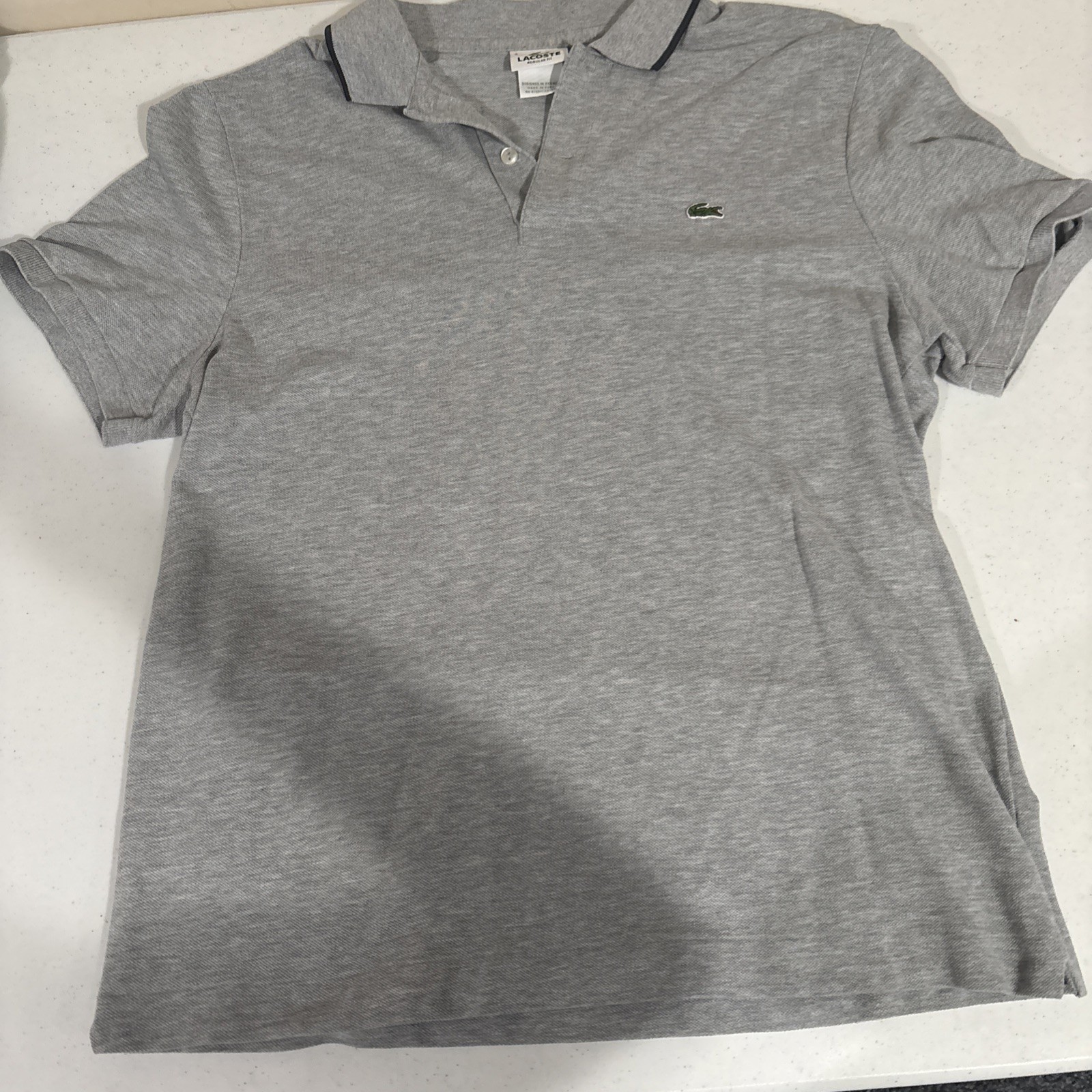 Lacoste Polo Shirt Men’s Size Medium (6) Classic Fit Light Gray Short Sleeve