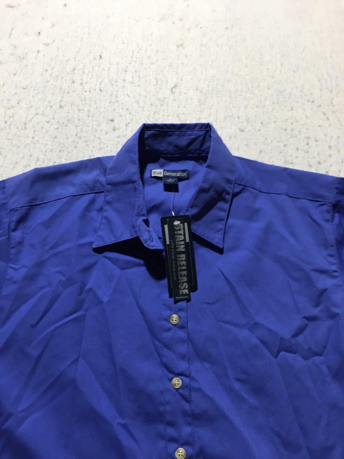NEW Blue Generation Work Uniform Shirt Womens S Small Blue Long Sleeve Button