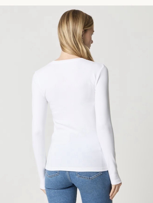 J.CREW Women’s XXS White Solid Crew Neck Long Sleeve Knit Tee CA961