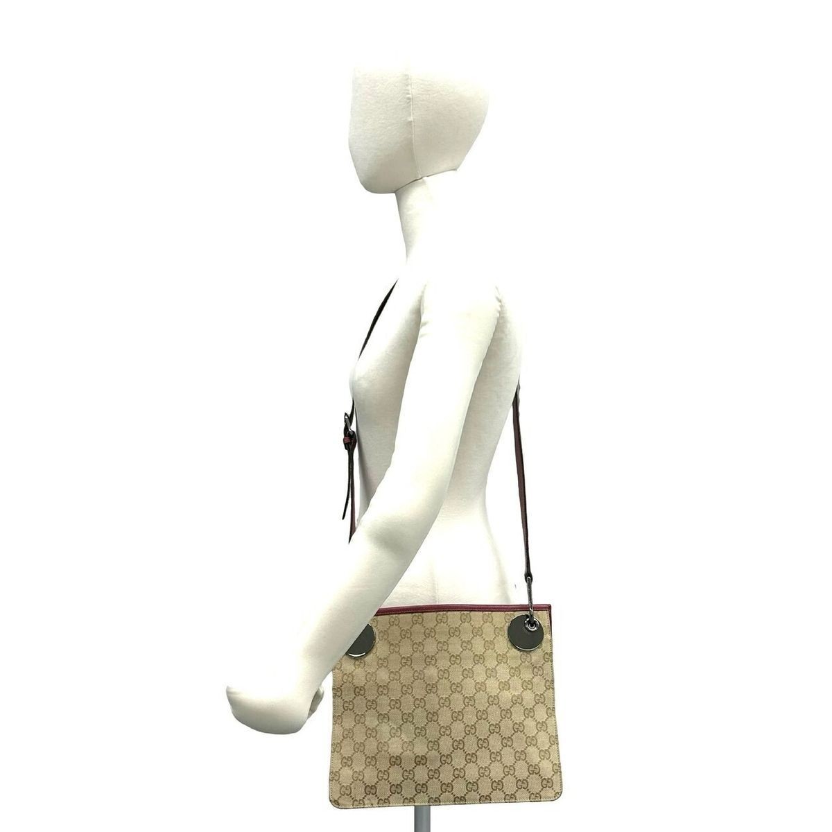 Gucci GG Monogram Canvas Leather Shoulder Bag Pochette Color Unspecified Used