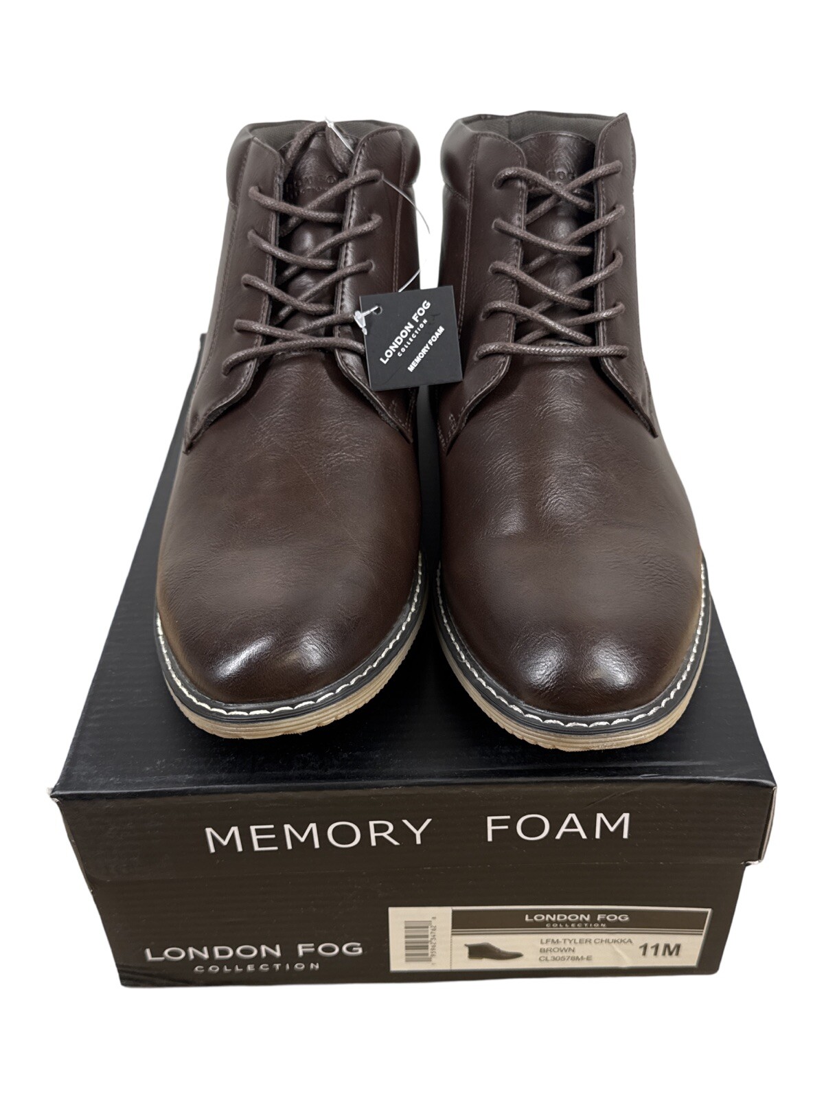 LONDON FOG Brown Tyler Chukka Boots Men’s Memory Foam – NIB NEW – Various Sizes