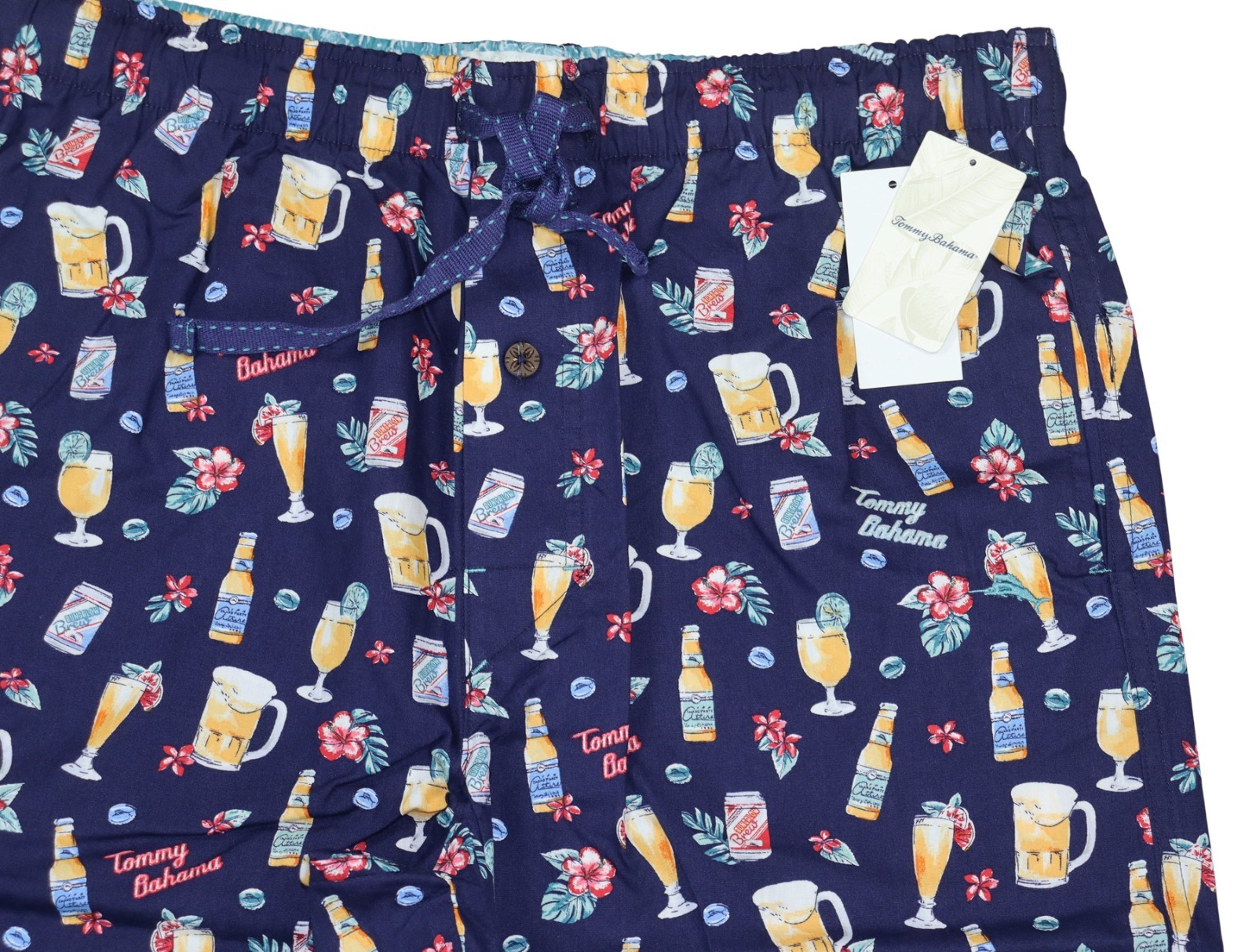 Tommy Bahama Men’s Drawstring Lounge Sleep Pants 100% Cotton Tropical Design NWT