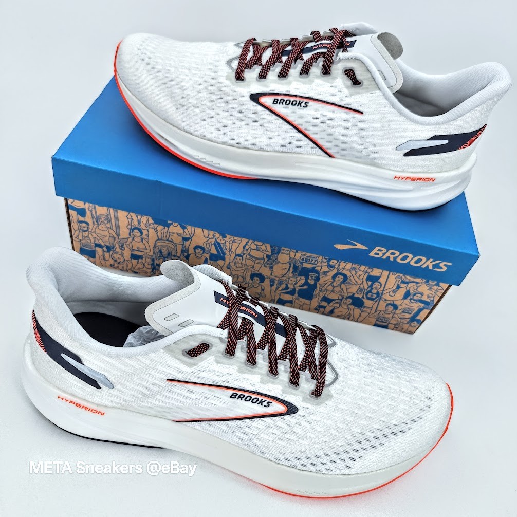 Brooks Hyperion US 13 Men’s White Black Orange Speed Lightweight Neutral Run New