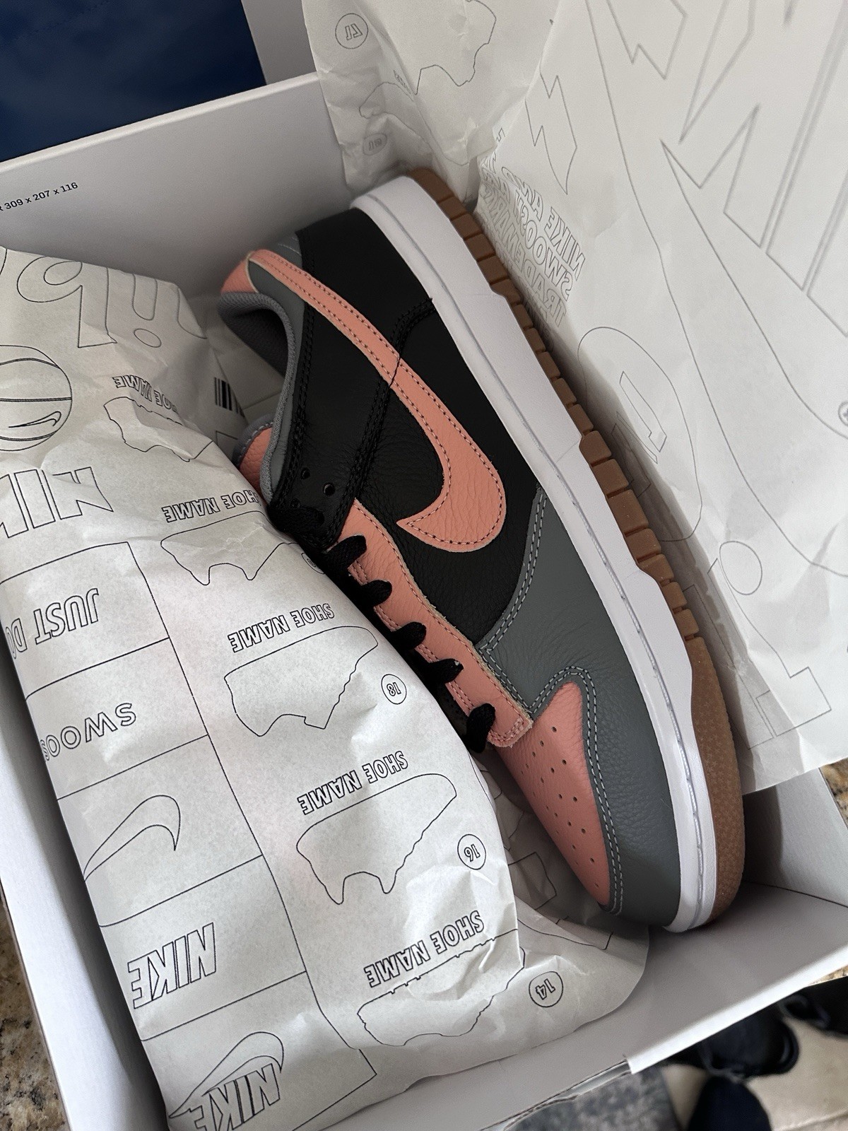 Nike Dunk by you ID 10.5 Black Grey Coral Brand new With Box