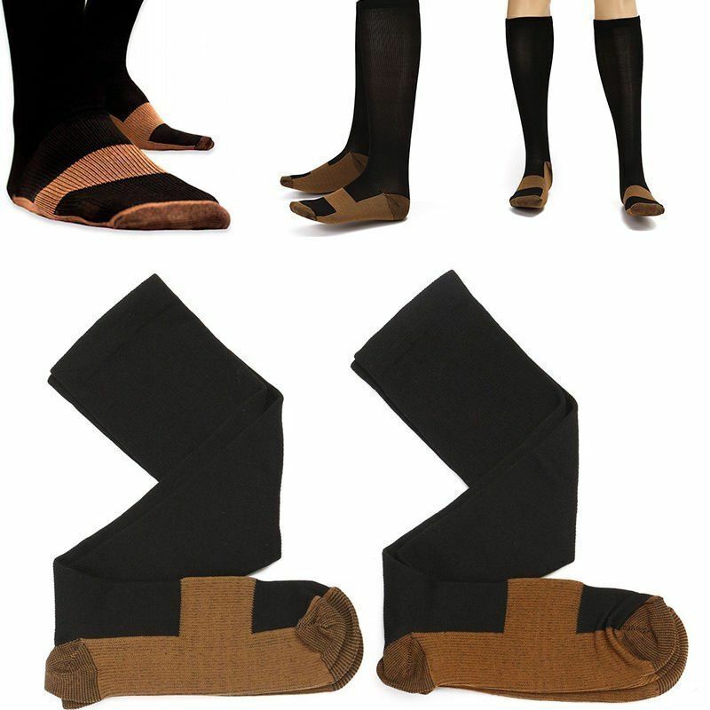 10 Pairs Copper Compression Socks 20-30mmHg Graduated Support Mens Womens S-XXL