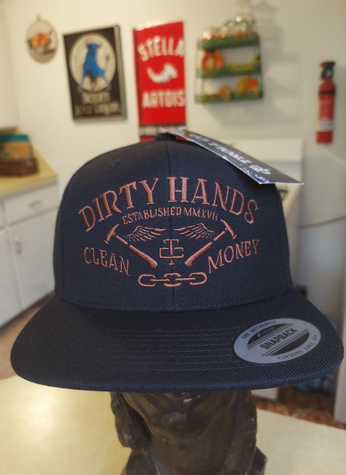 Dirty Hands Clean Money Troll Co Snapback Ball Cap NWT